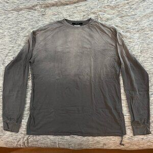 Ksubi Grey Fade Long Sleeve T-Shirt Large